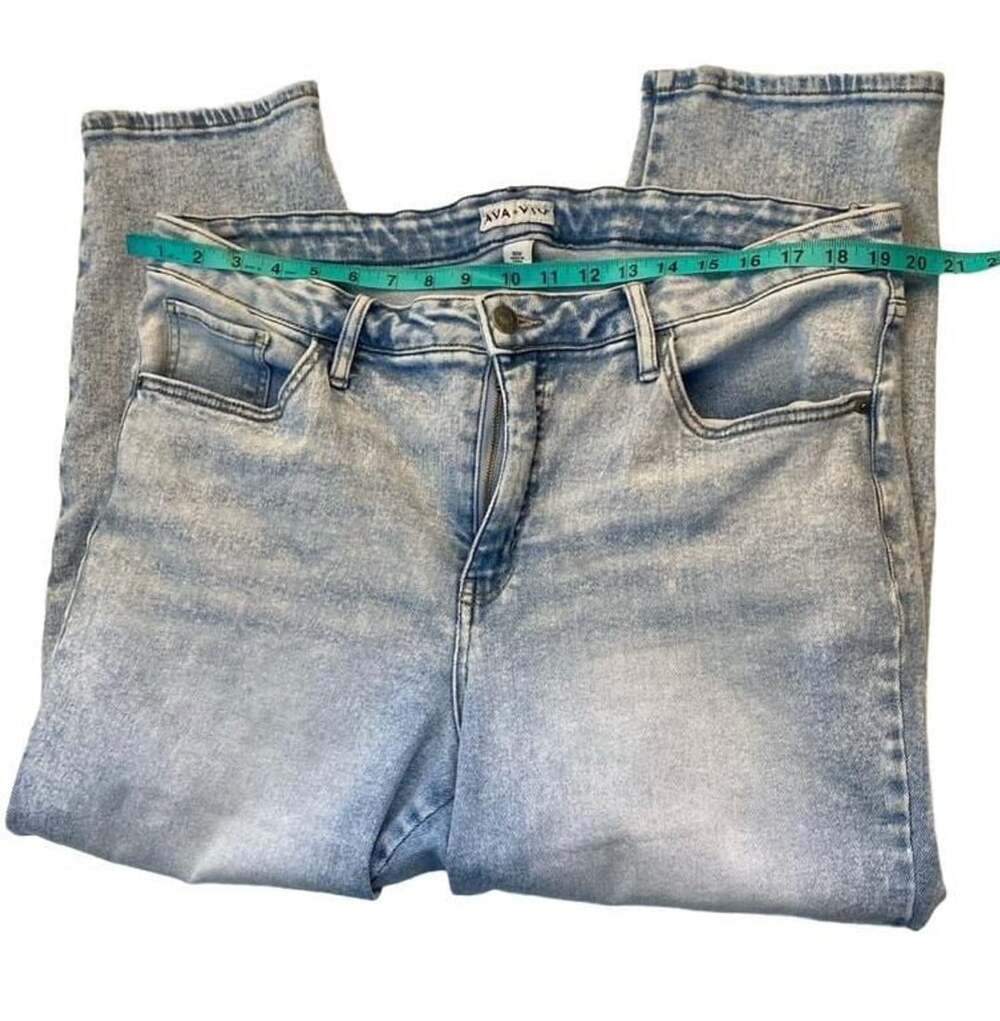 Ava & Viv Skinny Jeans Size 18W Acid Wash Light Blue Denim